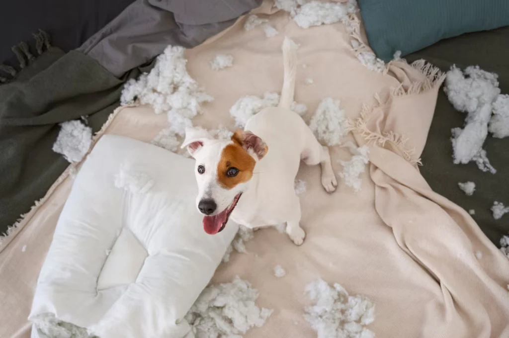 Dog Chews on Blankets at Night